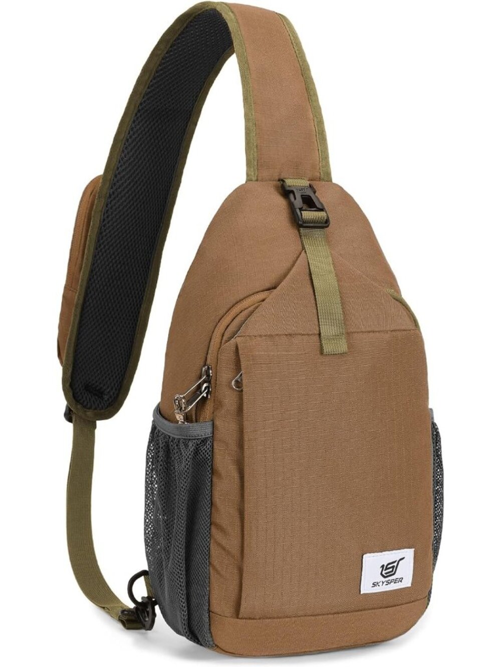 Men's Taupe Sling Bag Anti-Theft RFID Crossbody Travel Backpack Shoulder Hiking
